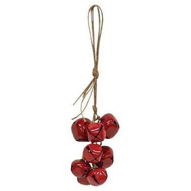 Red Jingle Bells Cluster on Jute - The Fox Decor